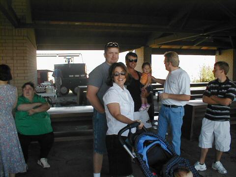 Paula Nissen (seated); Rick, Carolyn (Ciarrochi) Ratcliff, Gary Lathrop w/Eddie's daughter, Brian and James Dreben